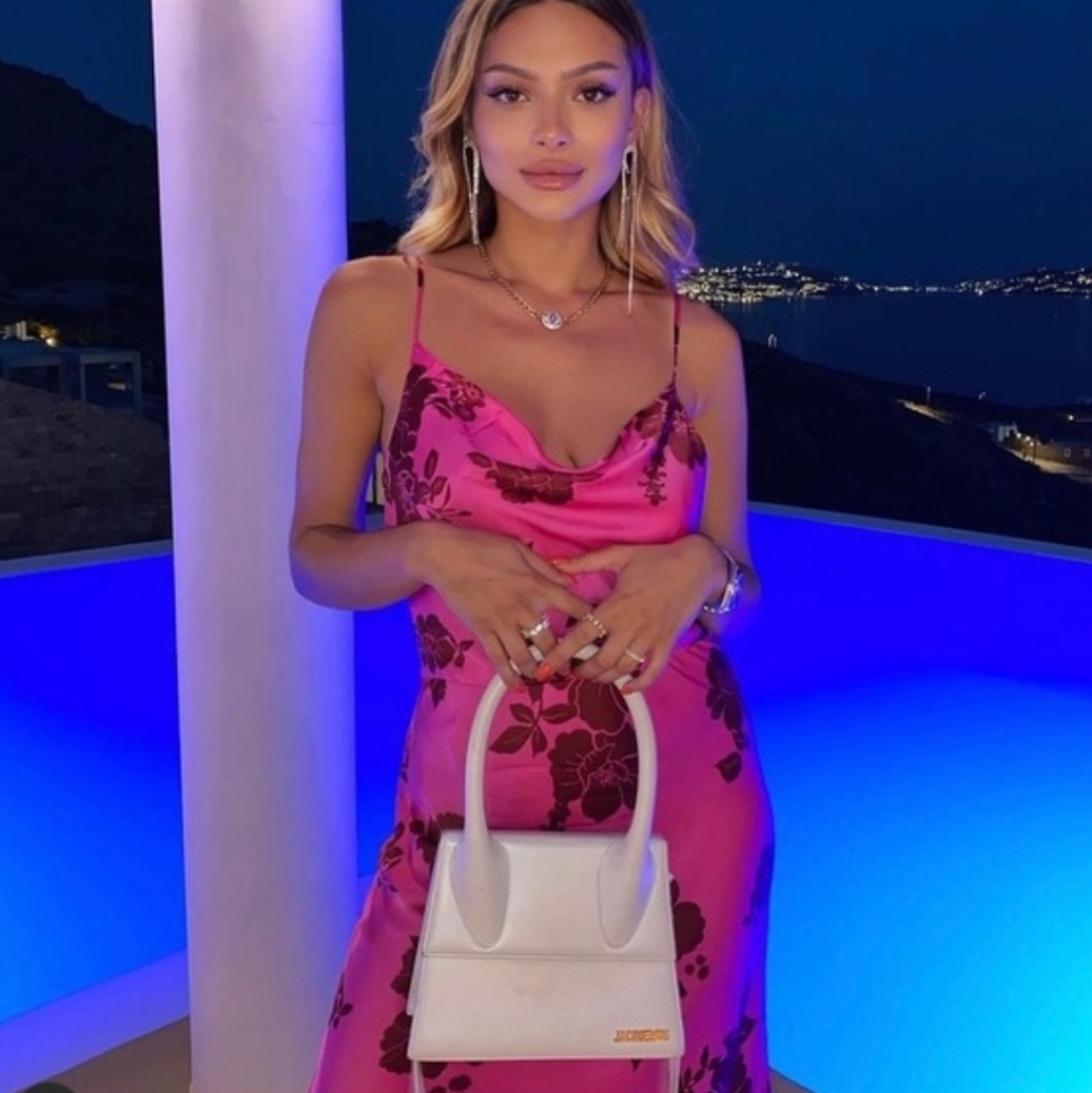 Zara Fuchsia and Burgundy Floral Dress Lingerie Slip Style